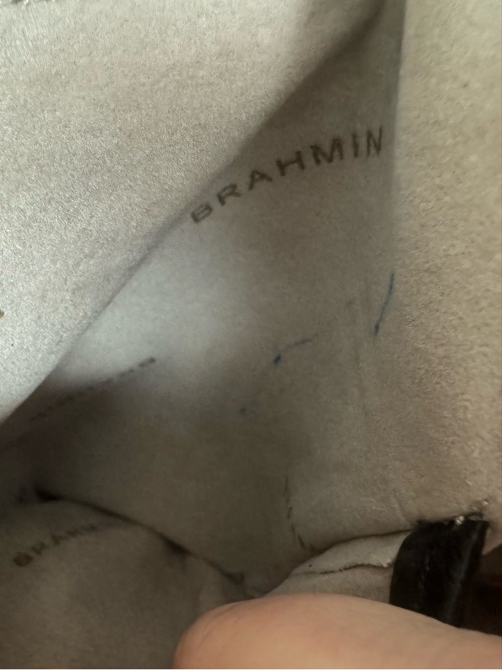 Brahmin Embossed Crocodile Shoulder Zip Top Black Bag - Picture 9 of 14